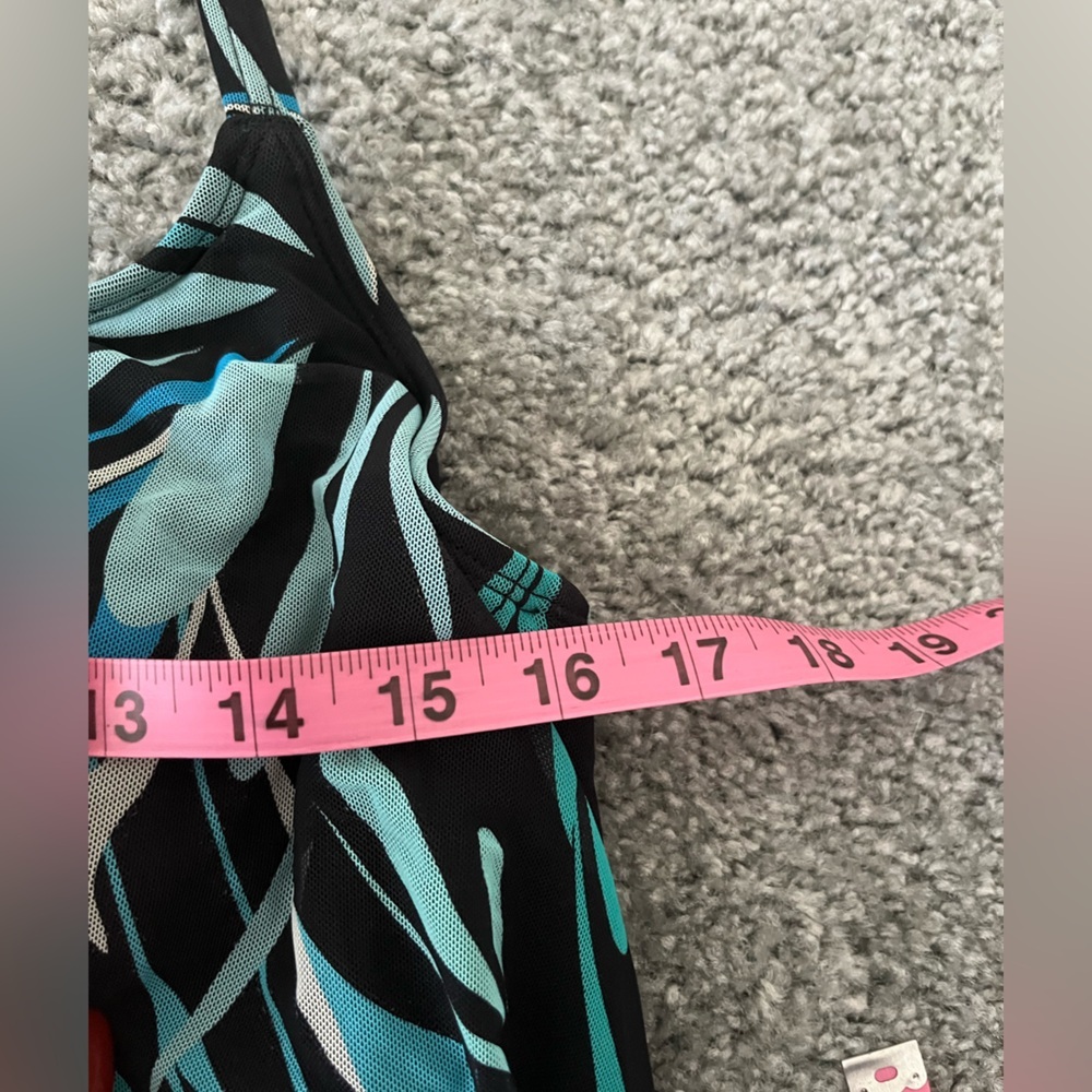 COCOREEF Black and Blue Floral Swim Top - Picture 4 of 5